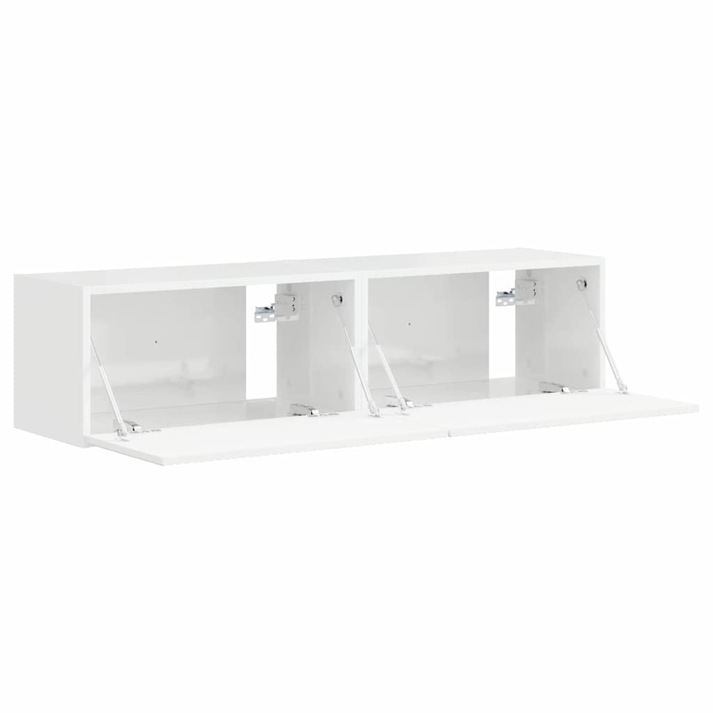 TV sienas skapis 2 gab. Spīdīgi balts 60 x 31 x 29,5 cm