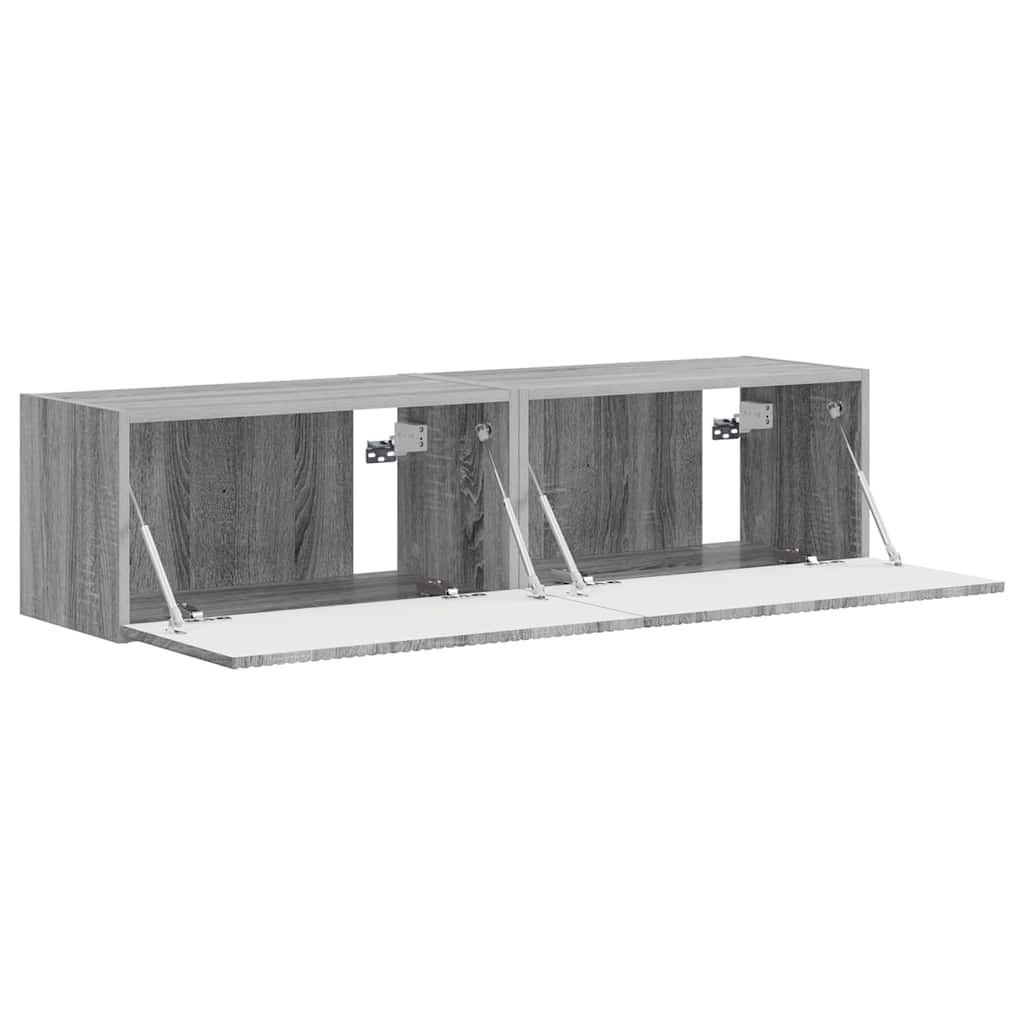 TV sieninė spintelė 2 pcs Pilkas Sonoma 60 x 31 x 29,5 cm