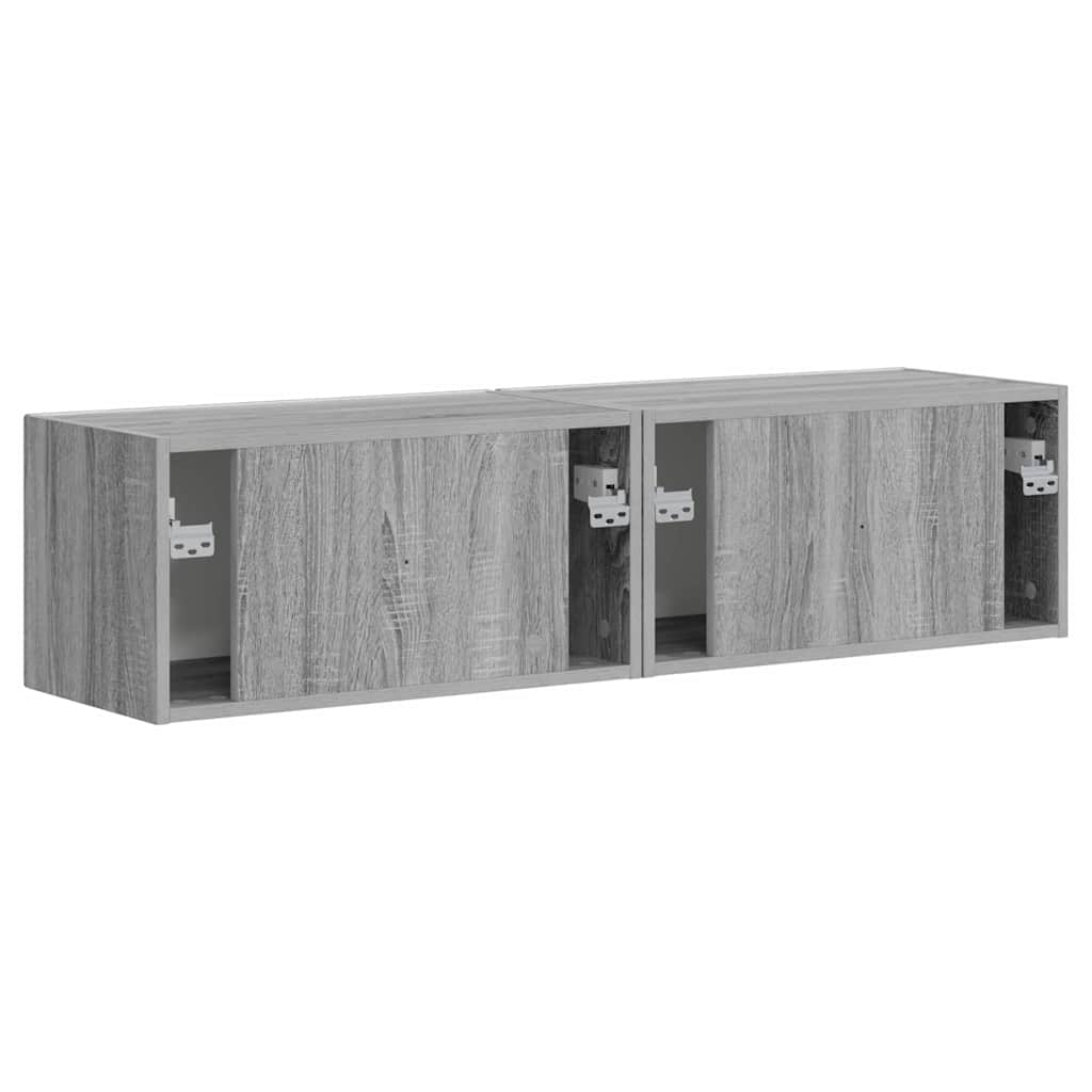 TV sieninė spintelė 2 pcs Pilkas Sonoma 60 x 31 x 29,5 cm