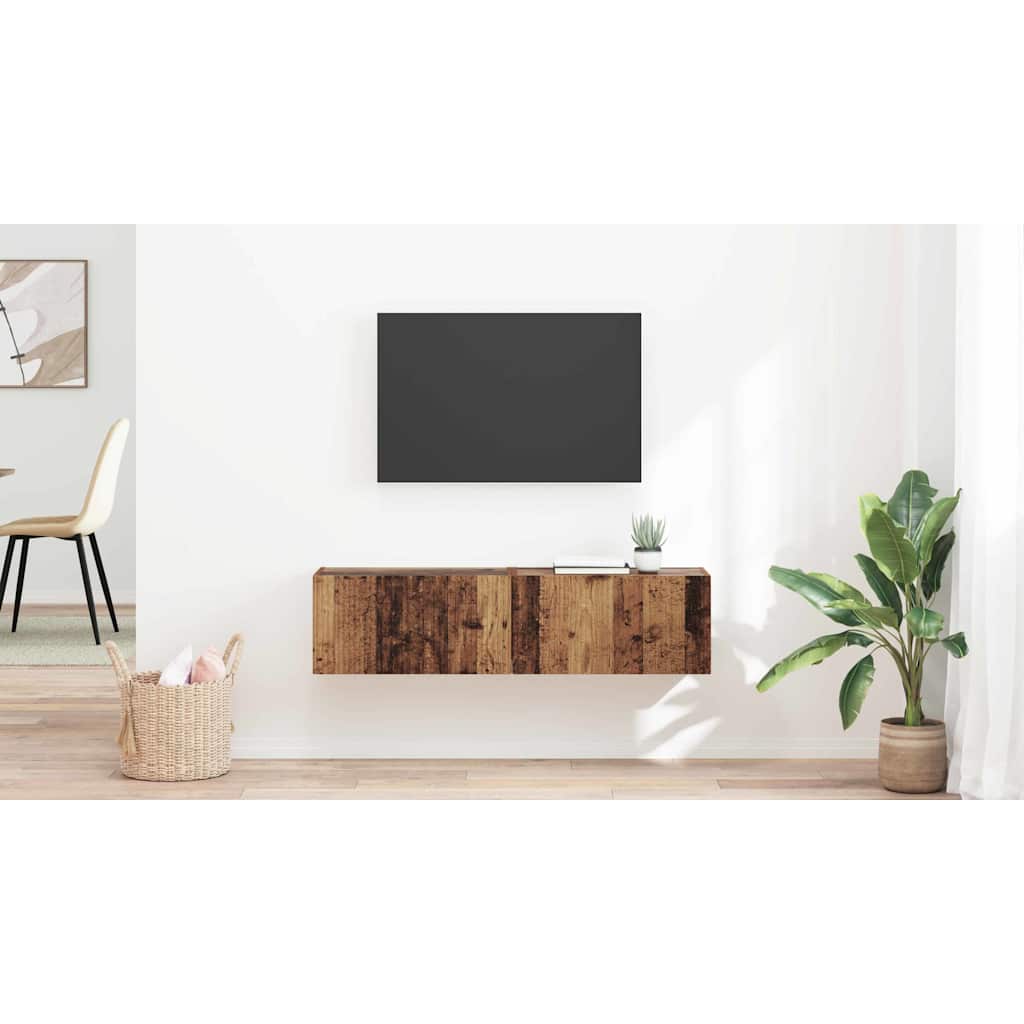 TV sieninė spintelė 2 pcs Senovinis medis 60 x 31 x 29,5 cm