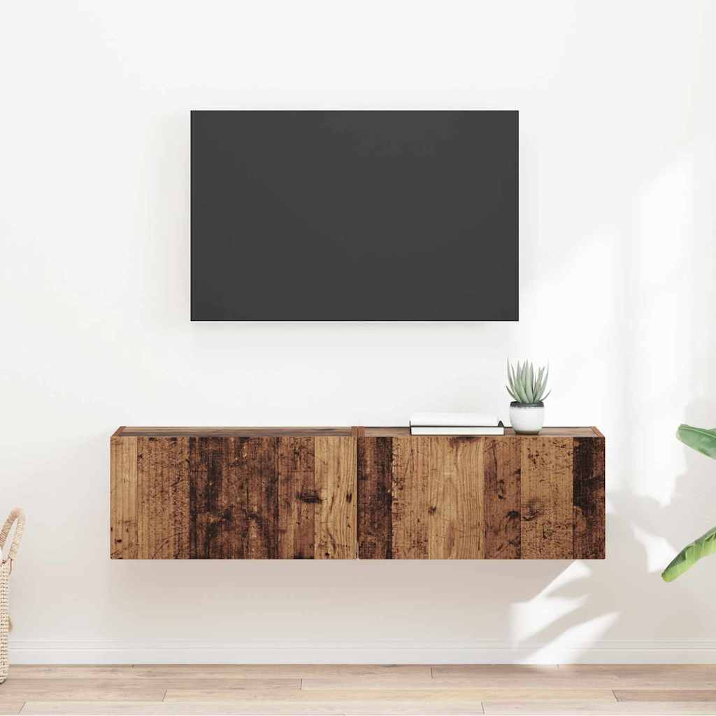 TV sieninė spintelė 2 pcs Senovinis medis 60 x 31 x 29,5 cm