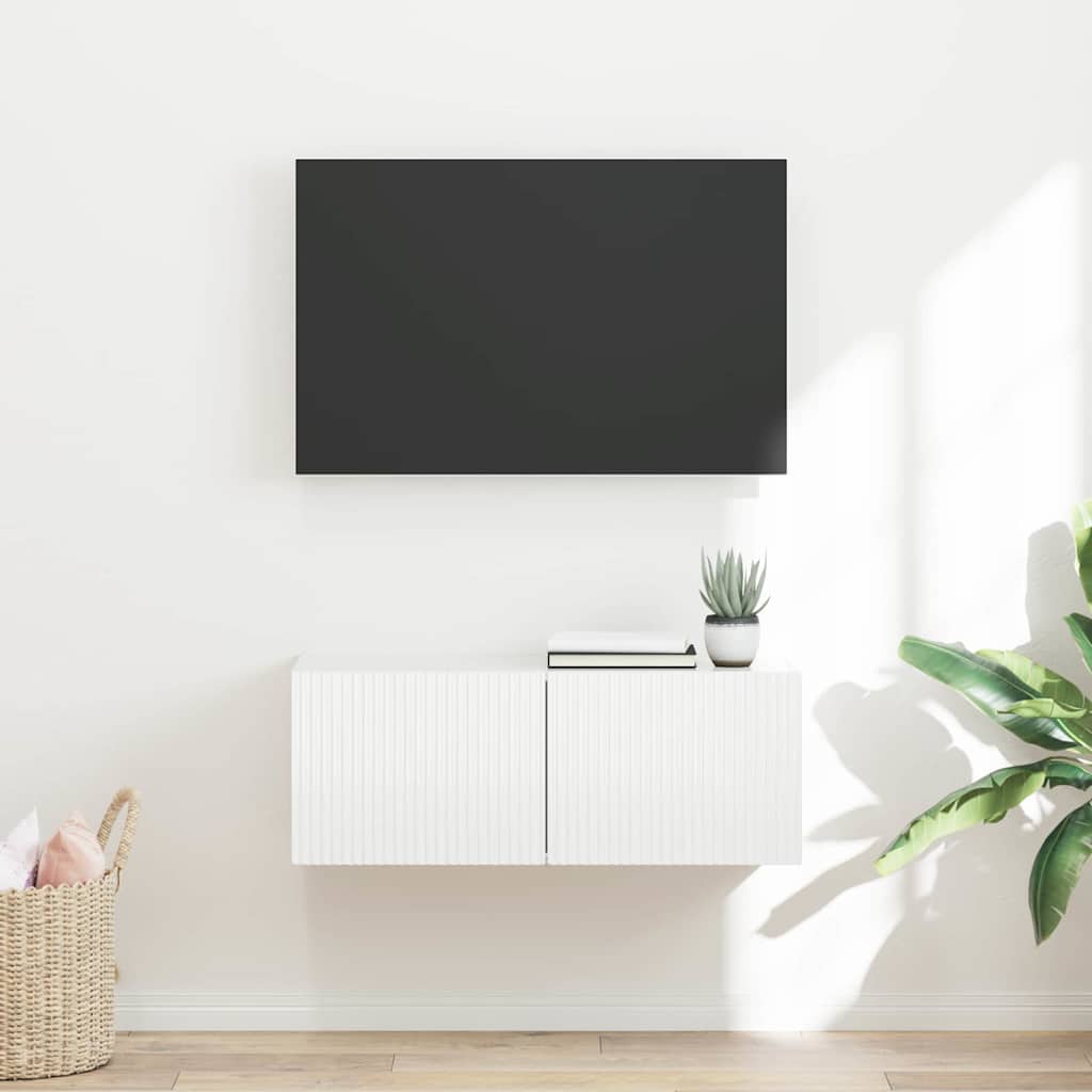TV sieninė spintelė Balta 78,5 x 31 x 29,5 cm Apdirbta mediena