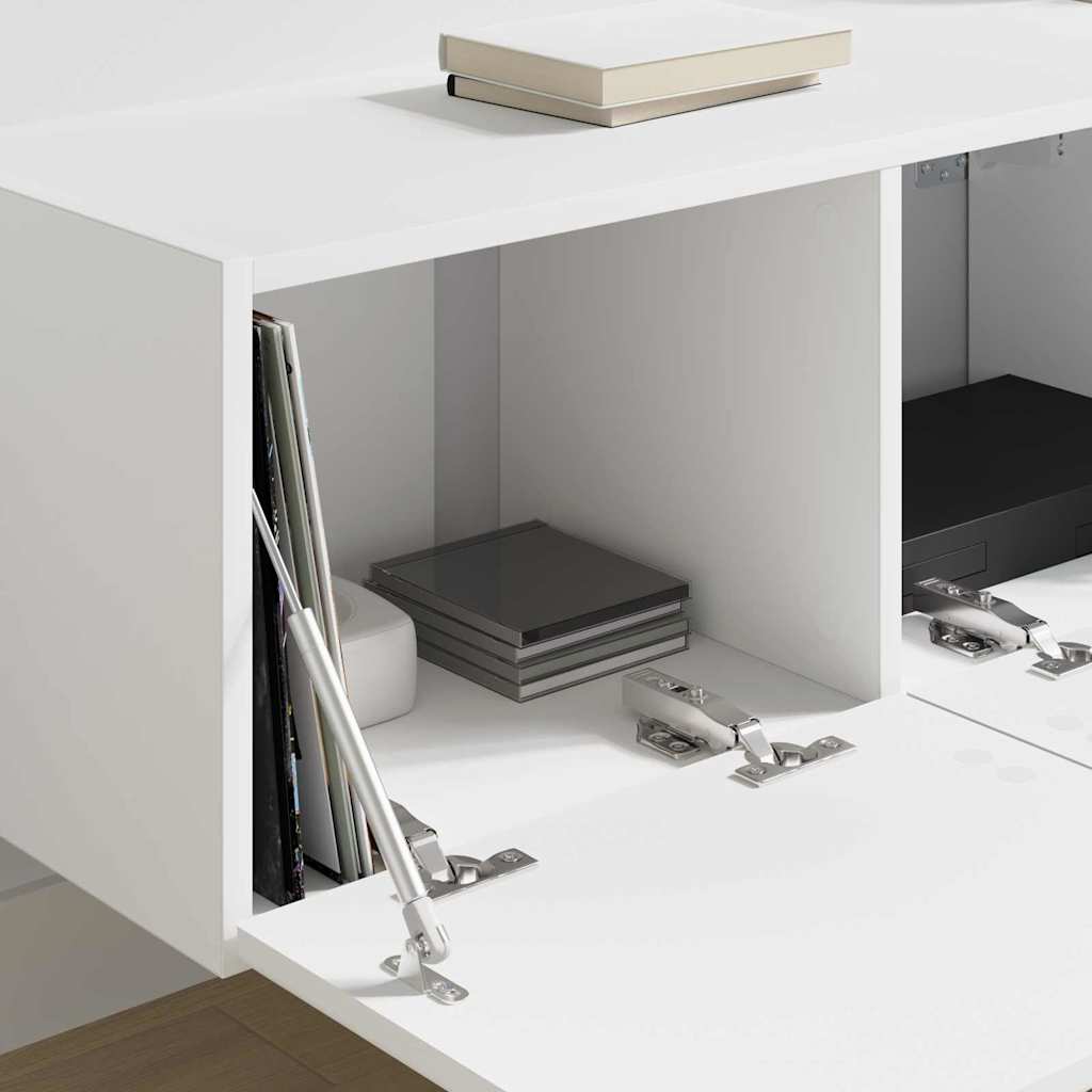 TV sieninė spintelė 2 pcs Balta 78,5 x 31 x 29,5 cm
