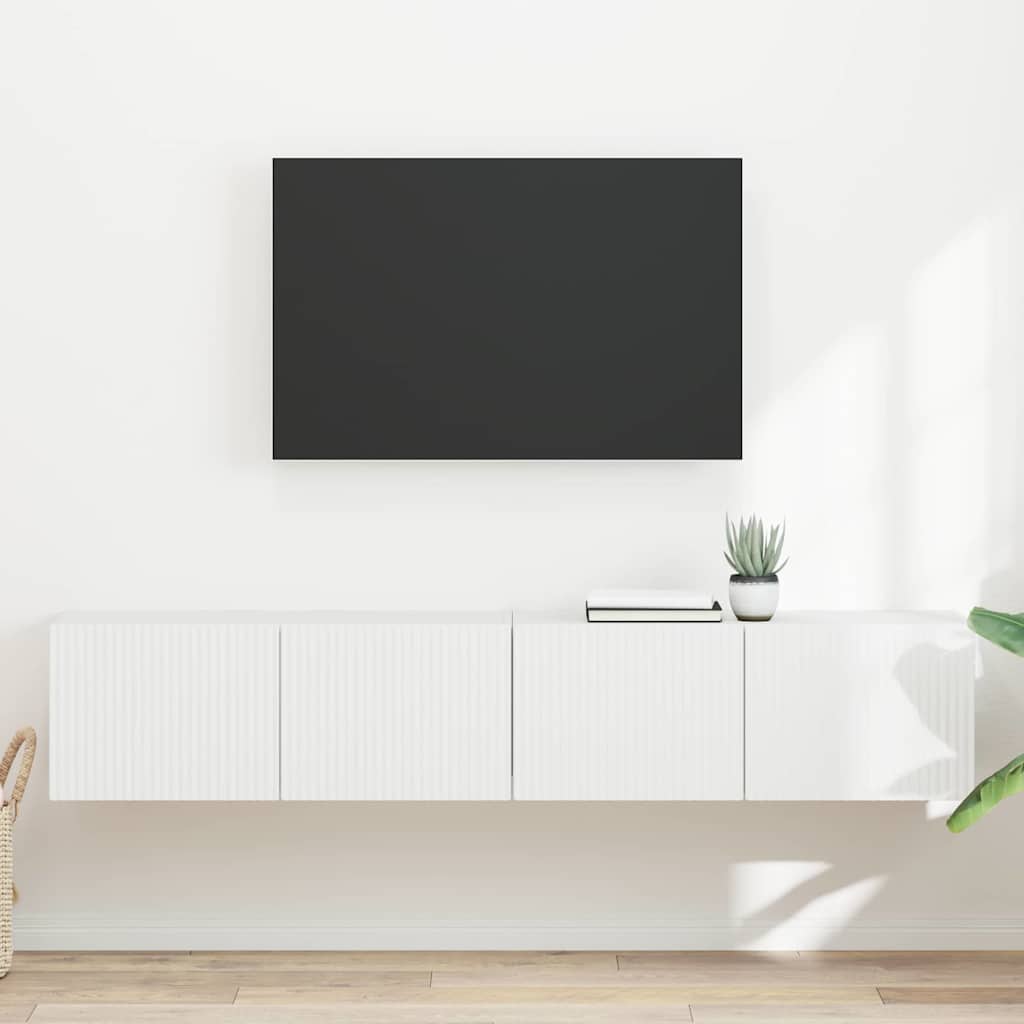 TV sieninė spintelė 2 pcs Balta 78,5 x 31 x 29,5 cm