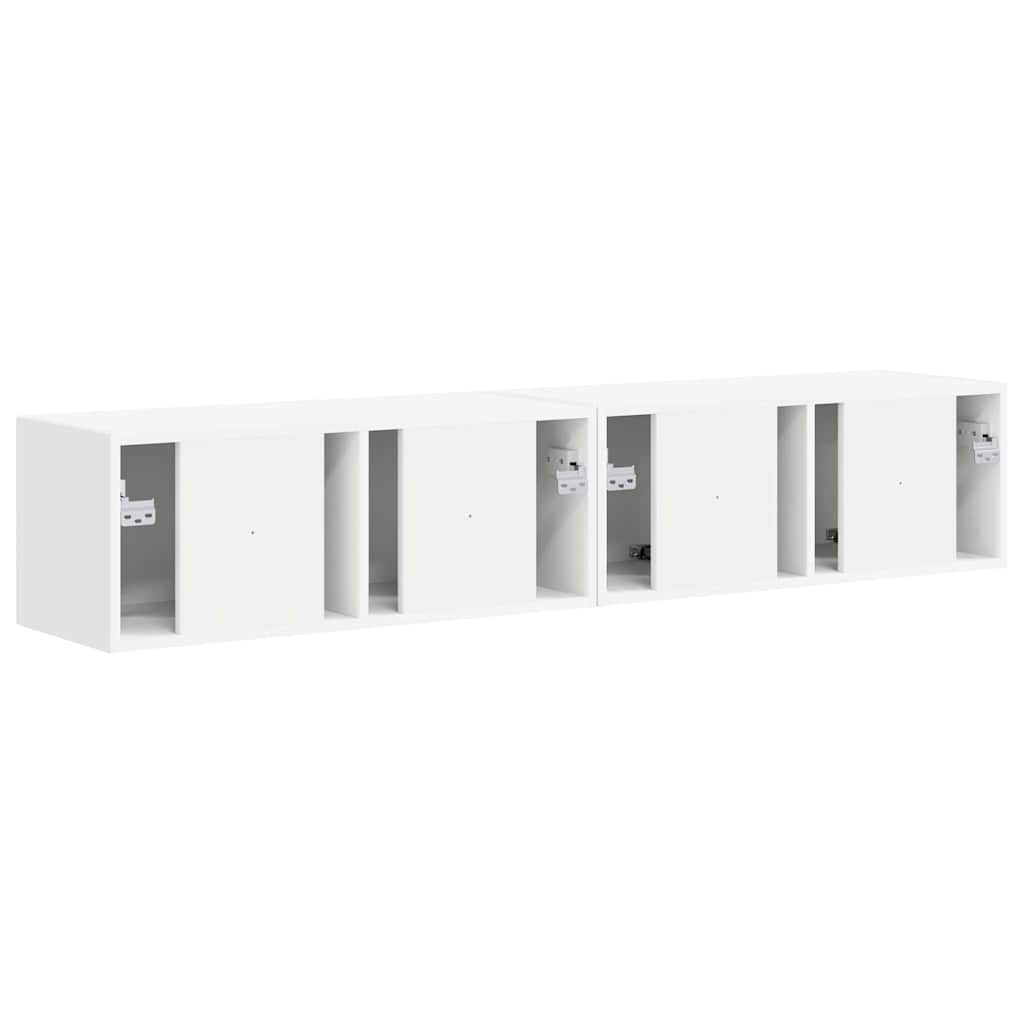 TV sieninė spintelė 2 pcs Balta 78,5 x 31 x 29,5 cm