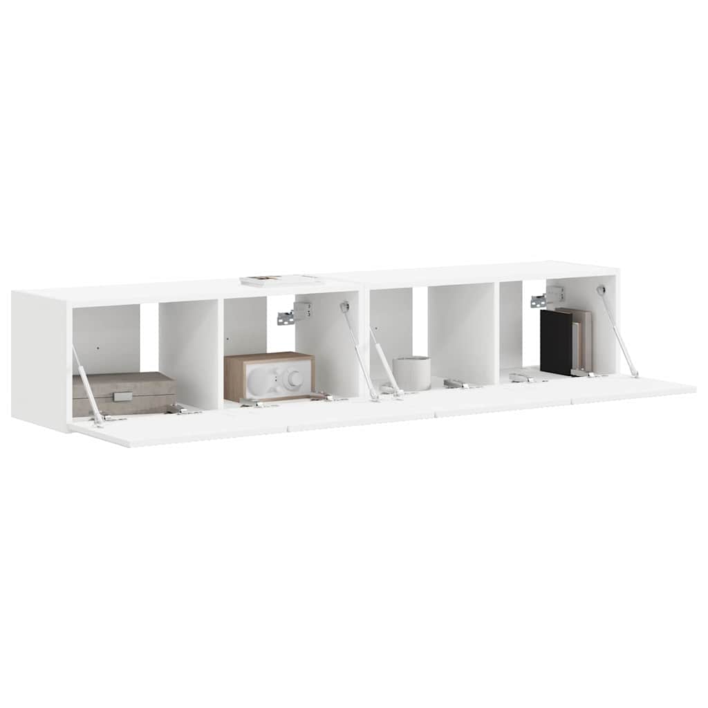TV sieninė spintelė 2 pcs Balta 78,5 x 31 x 29,5 cm