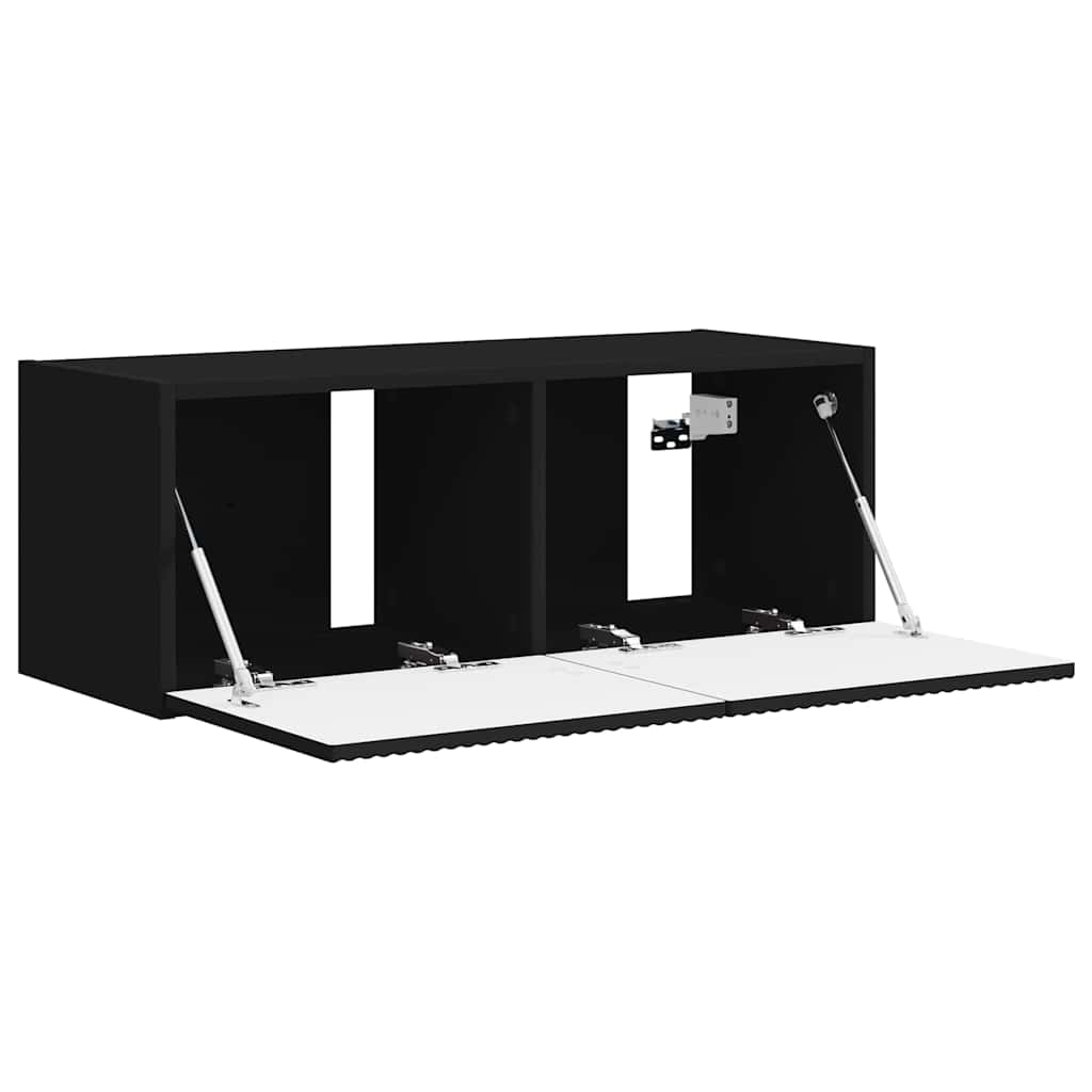 TV sieninė spintelė Juoda 78,5 x 31 x 29,5 cm Apdirbta mediena