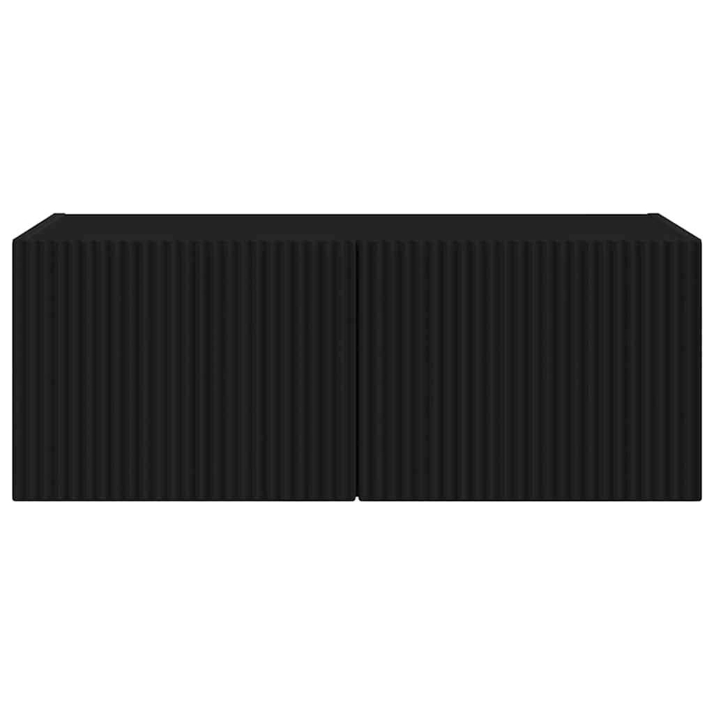 TV sieninė spintelė Juoda 78,5 x 31 x 29,5 cm Apdirbta mediena
