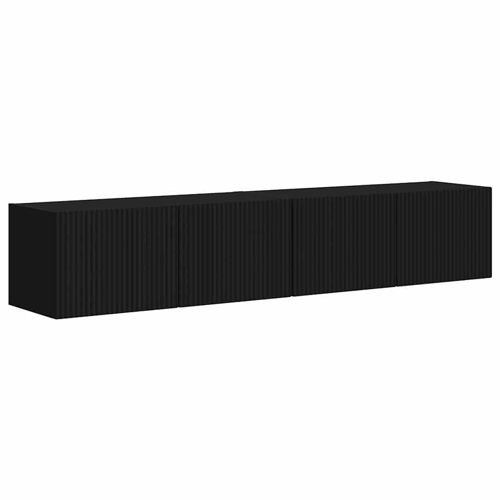 TV sieninė spintelė 2 pcs Juoda 78,5 x 31 x 29,5 cm