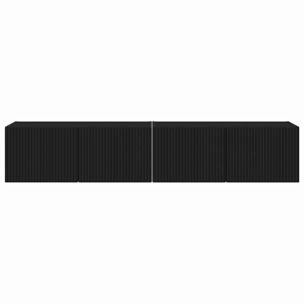 TV sieninė spintelė 2 pcs Juoda 78,5 x 31 x 29,5 cm
