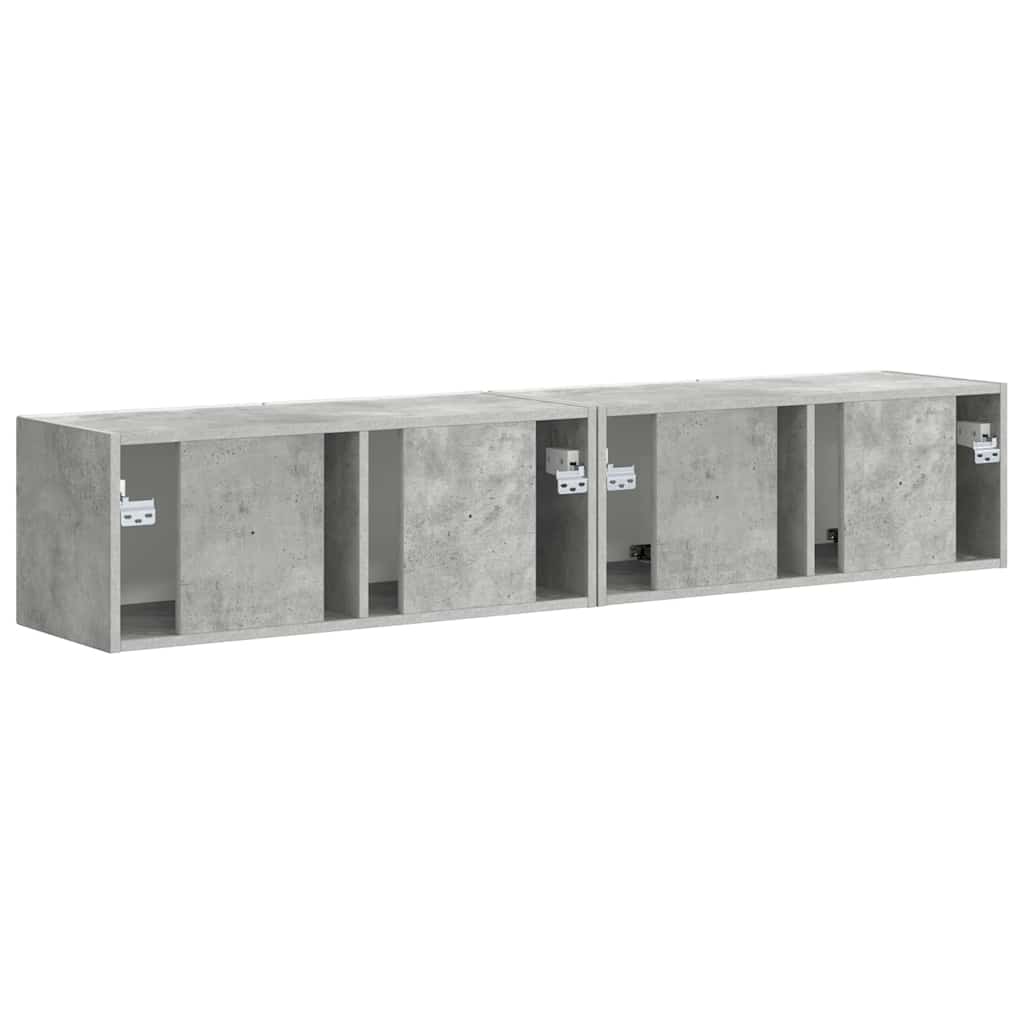 TV sieninė spintelė 2 pcs Betoninė 78,5 x 31 x 29,5 cm