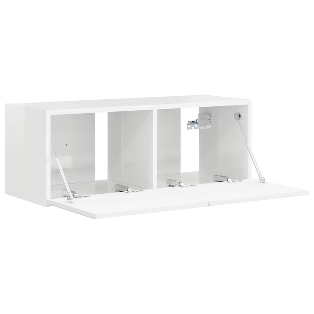 TV sieninė spintelė Blizgus baltas 78,5 x 31 x 29,5 cm