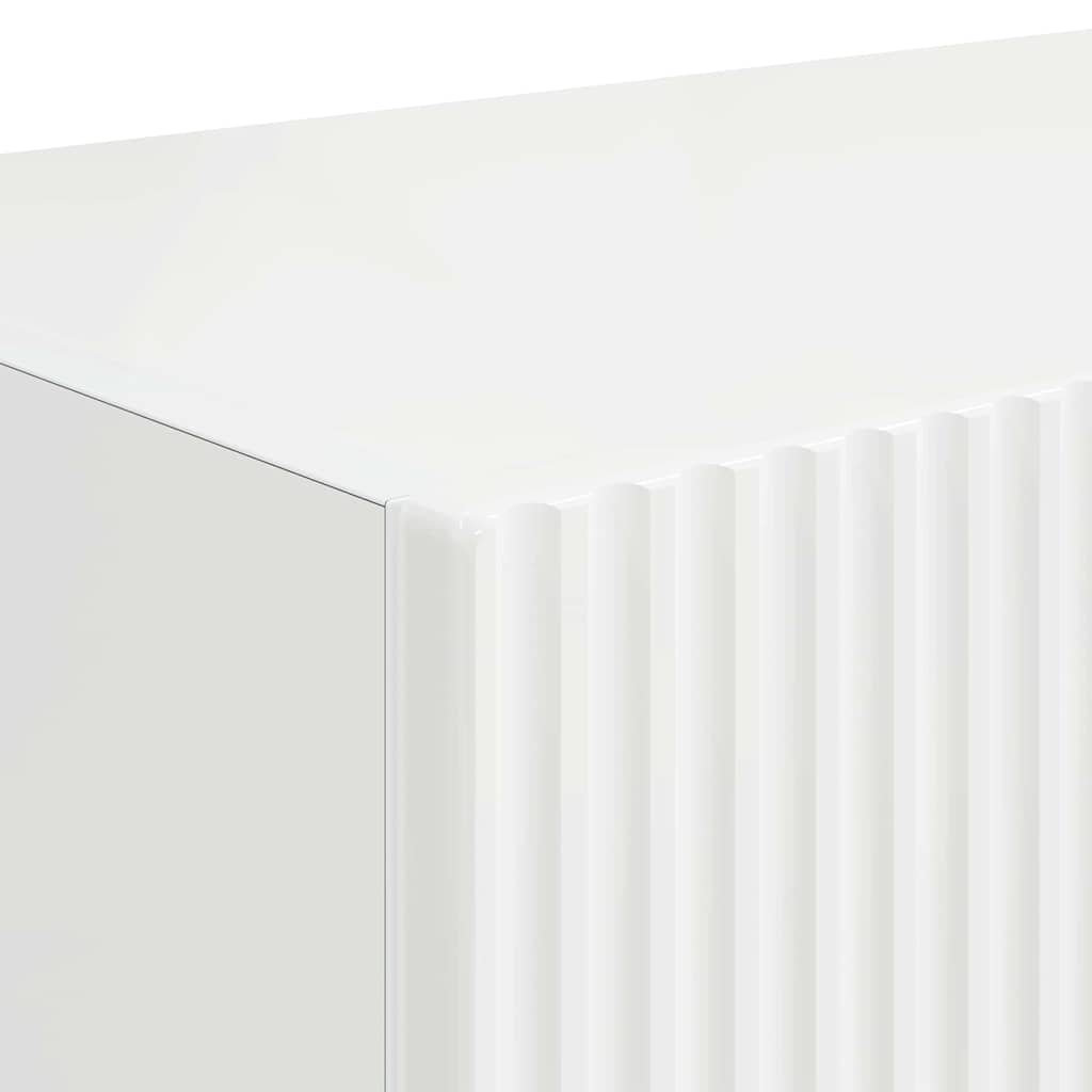 TV sienas skapītis 2 gab. Glancēts balts 78,5 x 31 x 29,5 cm