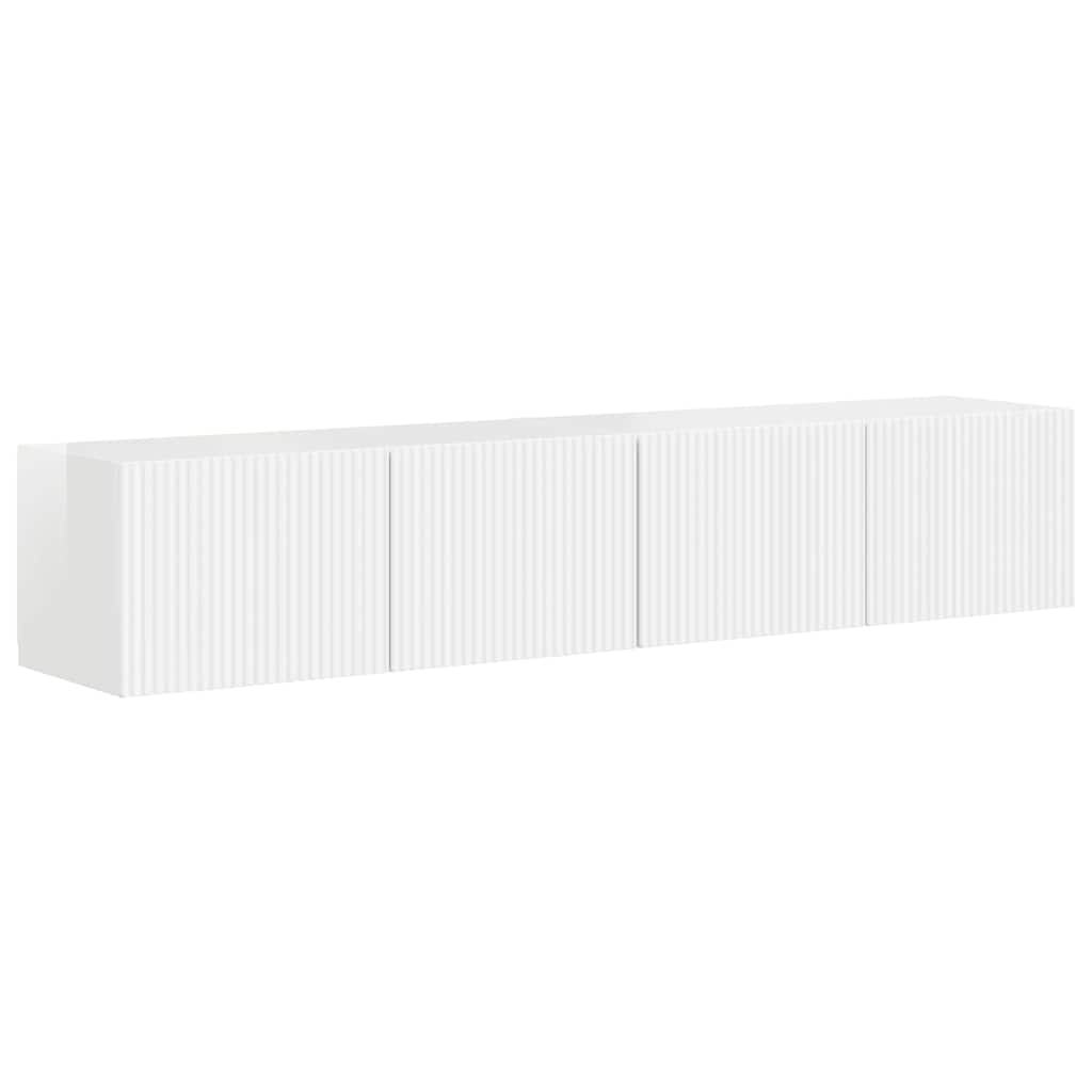 TV sienas skapītis 2 gab. Glancēts balts 78,5 x 31 x 29,5 cm