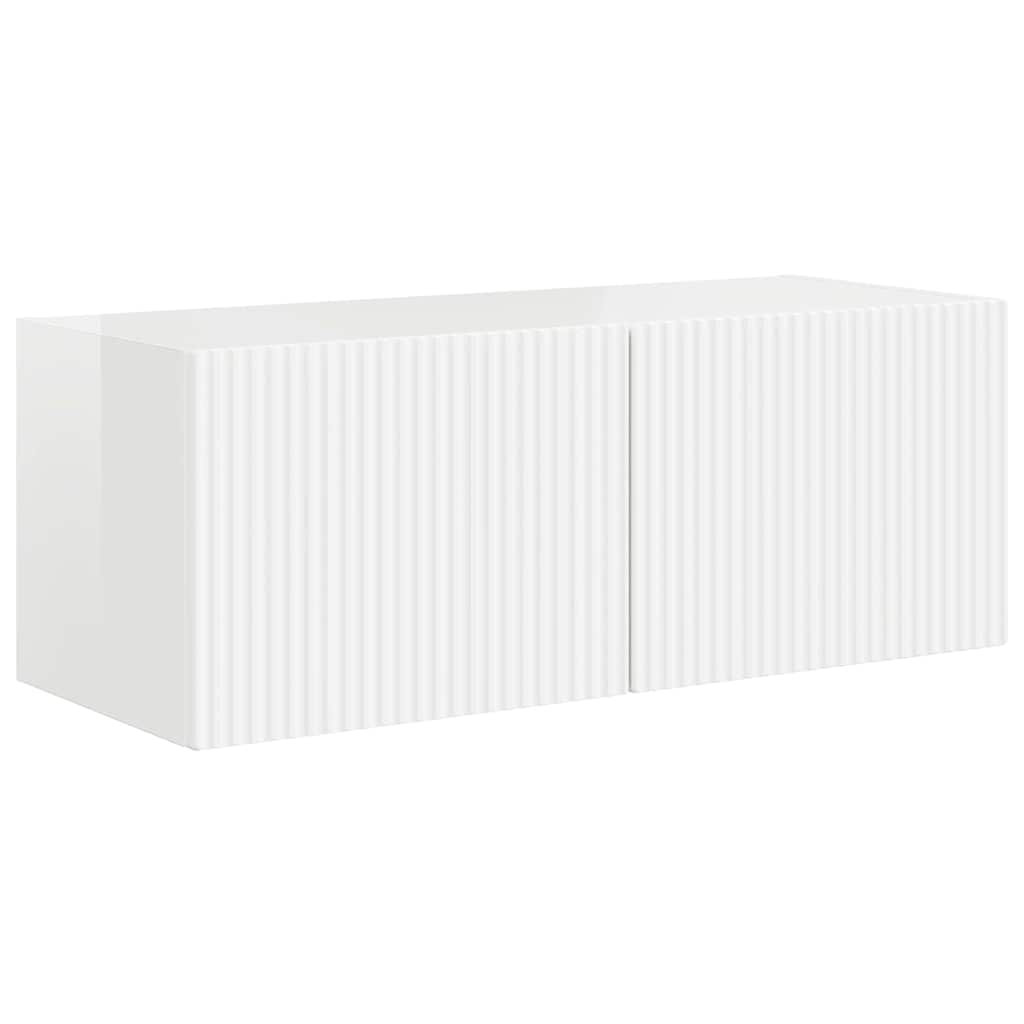 TV sienas skapītis 2 gab. Glancēts balts 78,5 x 31 x 29,5 cm