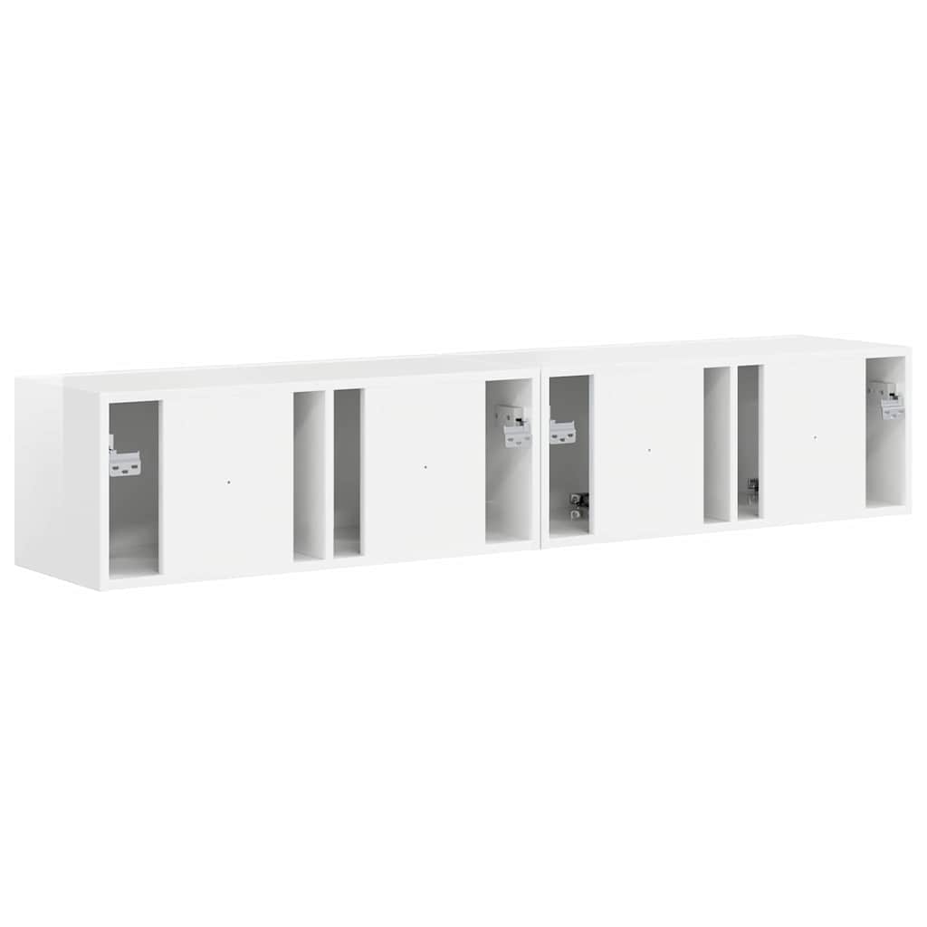 TV sienas skapītis 2 gab. Glancēts balts 78,5 x 31 x 29,5 cm