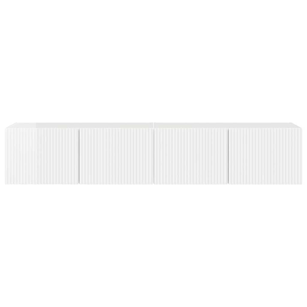 TV sienas skapītis 2 gab. Glancēts balts 78,5 x 31 x 29,5 cm