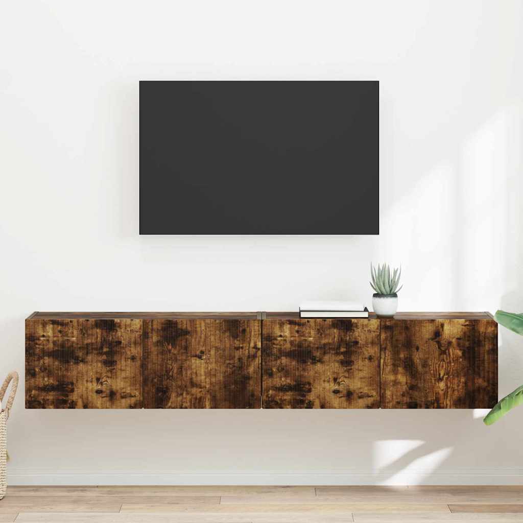 TV sieninė spintelė 2 pcs Rūkyta ąžuolas 78,5 x 31 x 29,5 cm