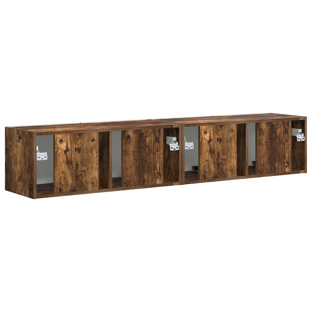 TV sieninė spintelė 2 pcs Rūkyta ąžuolas 78,5 x 31 x 29,5 cm