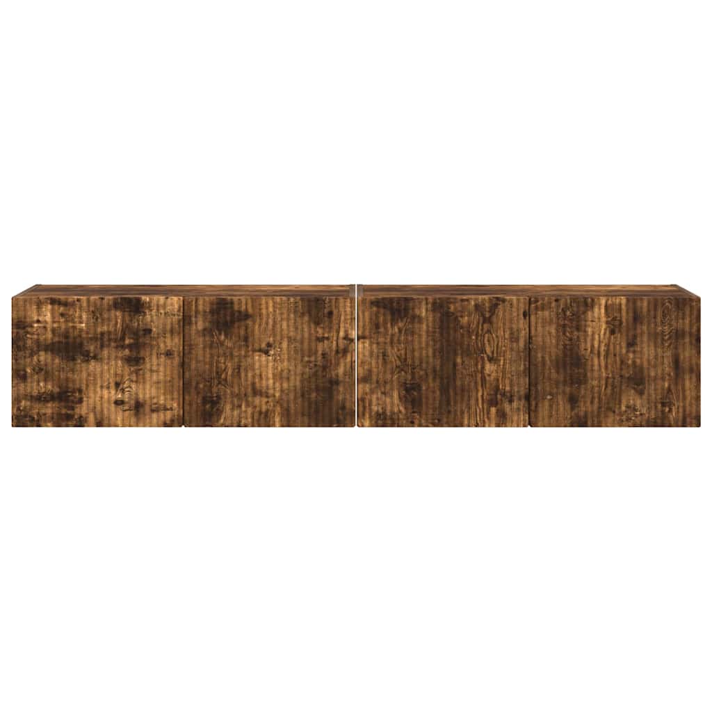 TV sieninė spintelė 2 pcs Rūkyta ąžuolas 78,5 x 31 x 29,5 cm