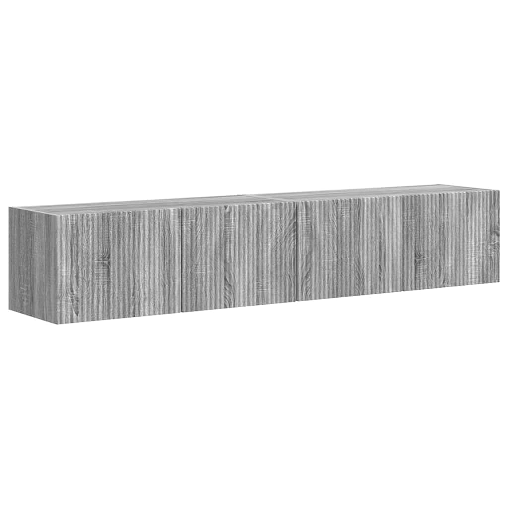 Televizora sienas skapītis 2 gab. pelēks Sonoma 78,5 x 31 x 29,5 cm
