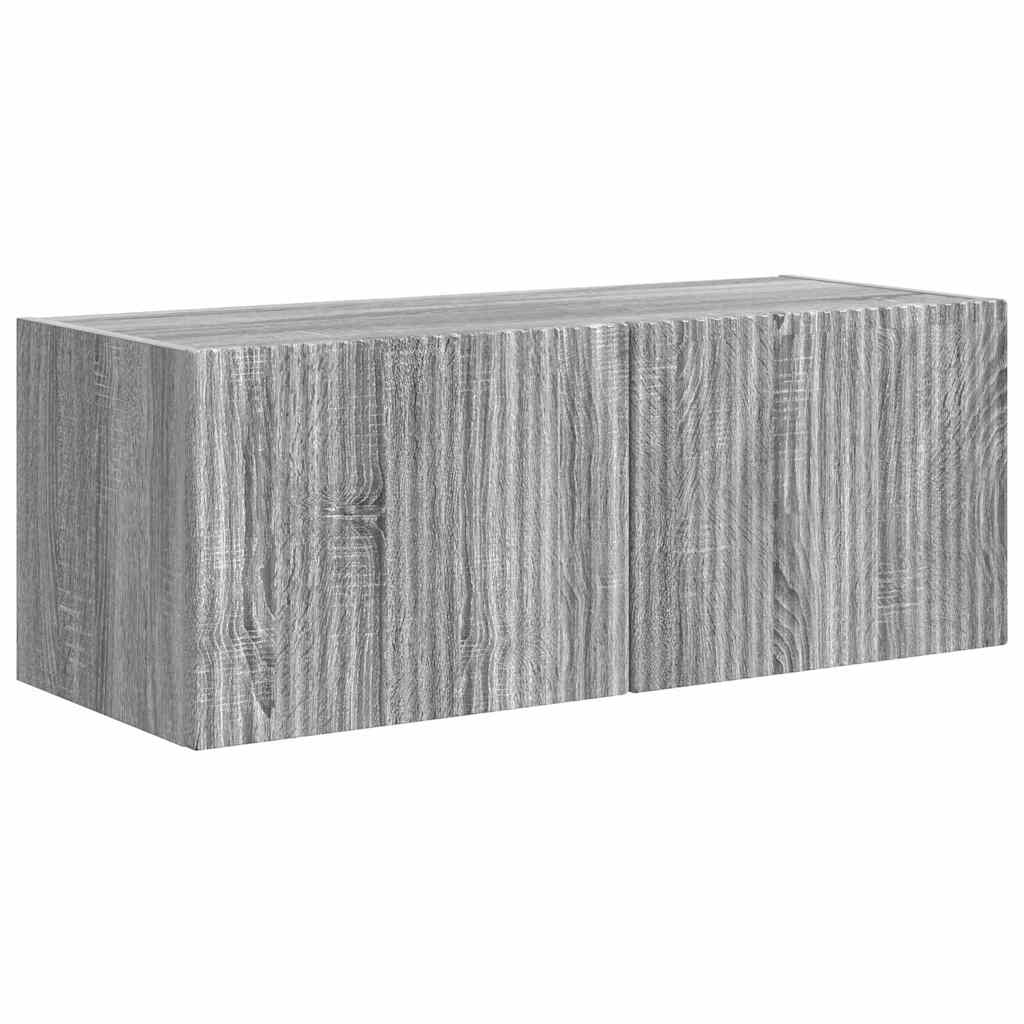 Televizora sienas skapītis 2 gab. pelēks Sonoma 78,5 x 31 x 29,5 cm