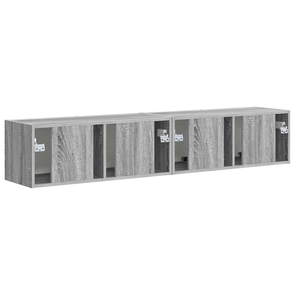 Televizora sienas skapītis 2 gab. pelēks Sonoma 78,5 x 31 x 29,5 cm