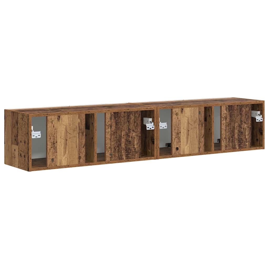 TV sieninė spintelė 2 pcs Senovinis medis 78,5 x 31 x 29,5 cm