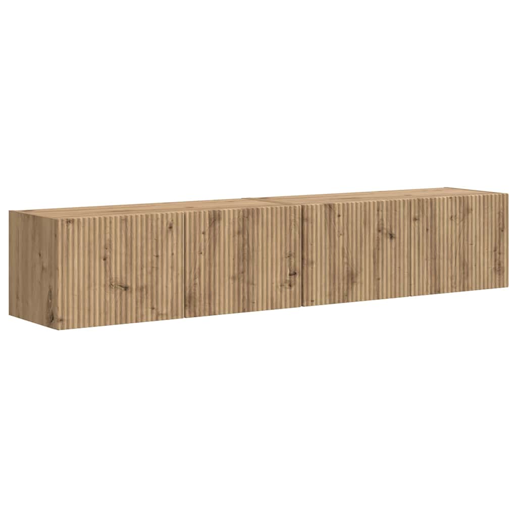TV sienas skapītis 2 gab. Ozola krāsa 78,5 x 31 x 29,5 cm
