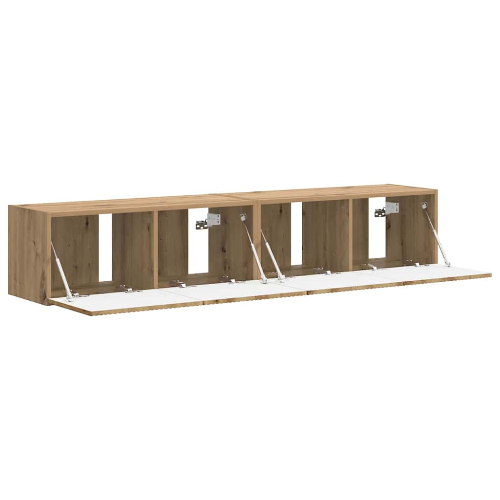 TV sienas skapītis 2 gab. Ozola krāsa 78,5 x 31 x 29,5 cm
