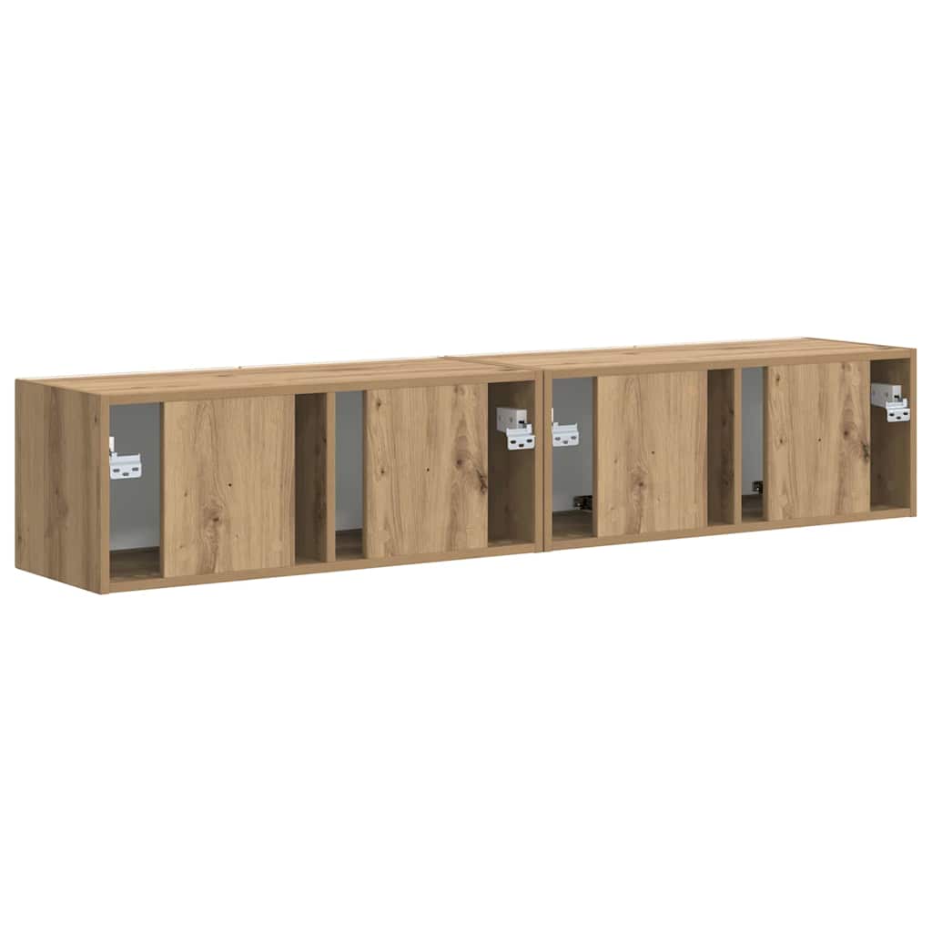TV sienas skapītis 2 gab. Ozola krāsa 78,5 x 31 x 29,5 cm
