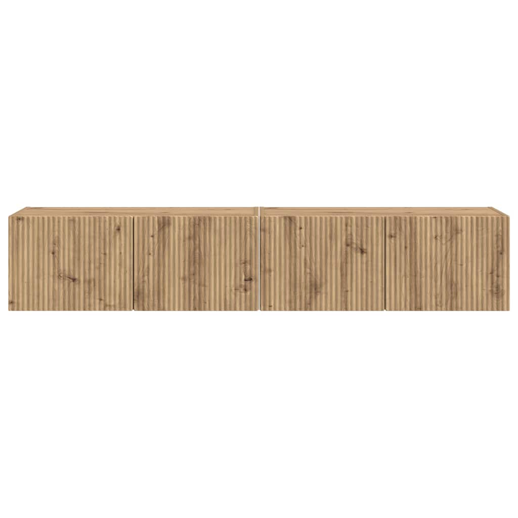 TV sienas skapītis 2 gab. Ozola krāsa 78,5 x 31 x 29,5 cm