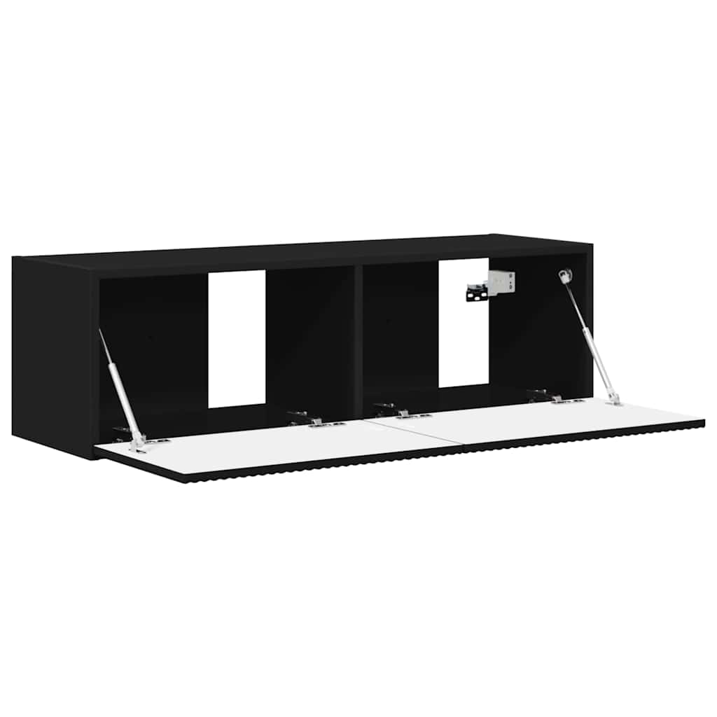TV sieninė spintelė 98 x 31 x 29,5 cm Juoda Apdirbta mediena