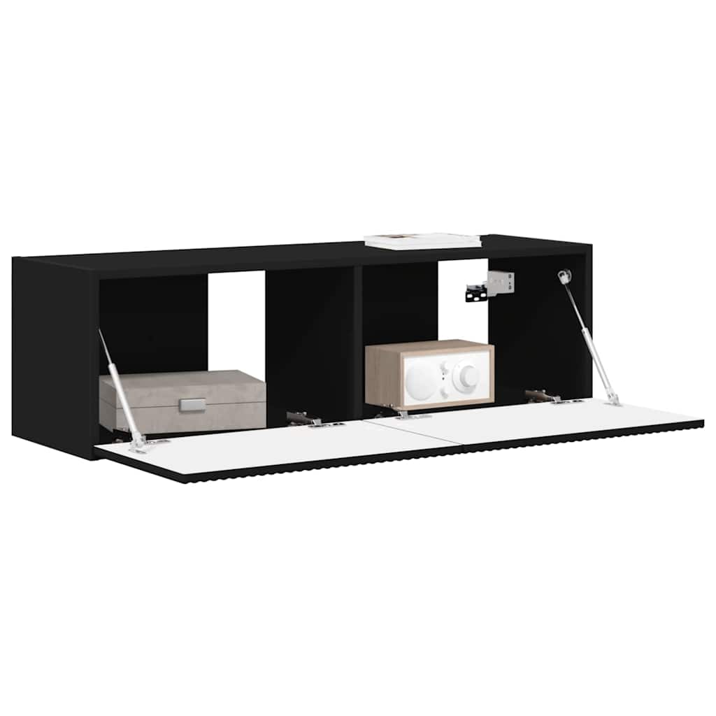 TV sieninė spintelė 98 x 31 x 29,5 cm Juoda Apdirbta mediena