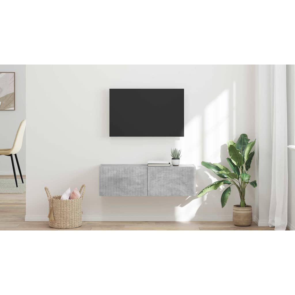 TV sieninė spintelė Betoninė 98 x 31 x 29,5 cm Apdirbta mediena