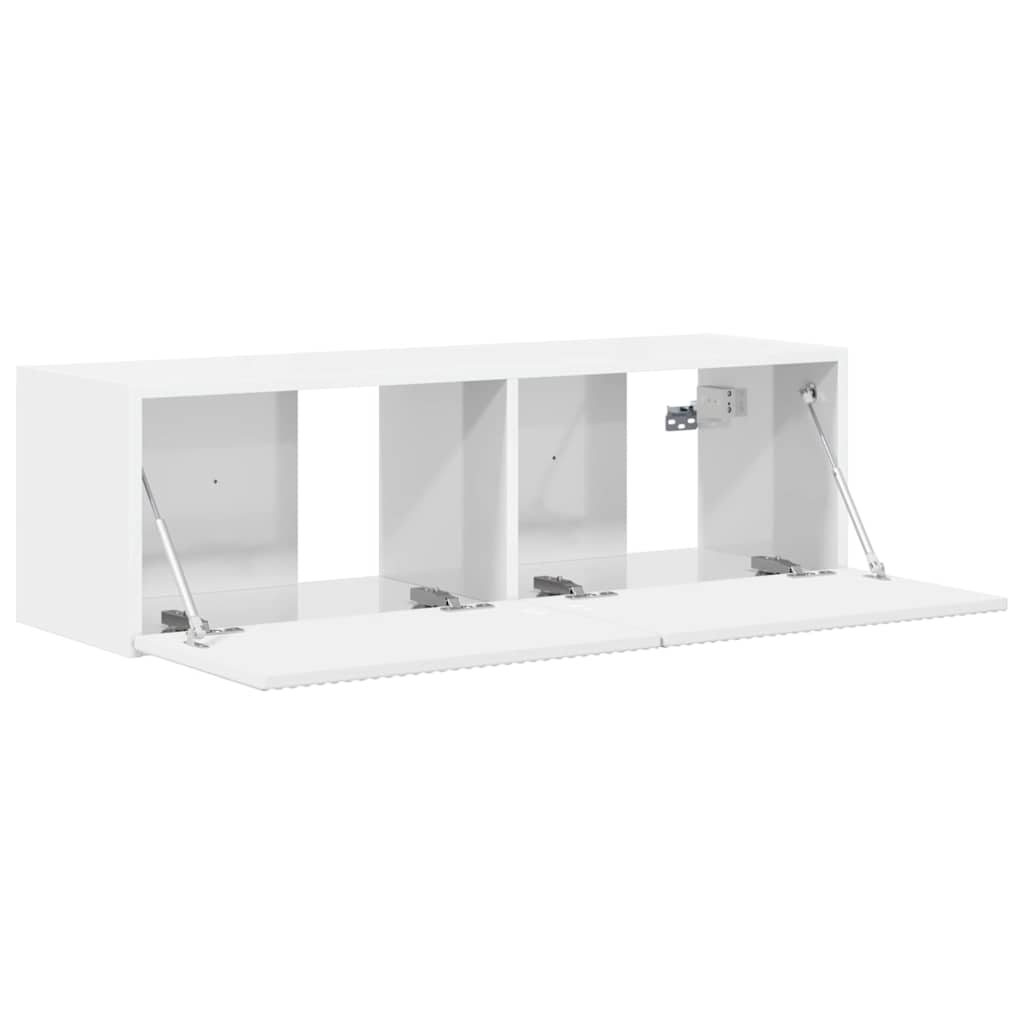 TV sieninė spintelė Blizgus baltas 98 x 31 x 29,5 cm