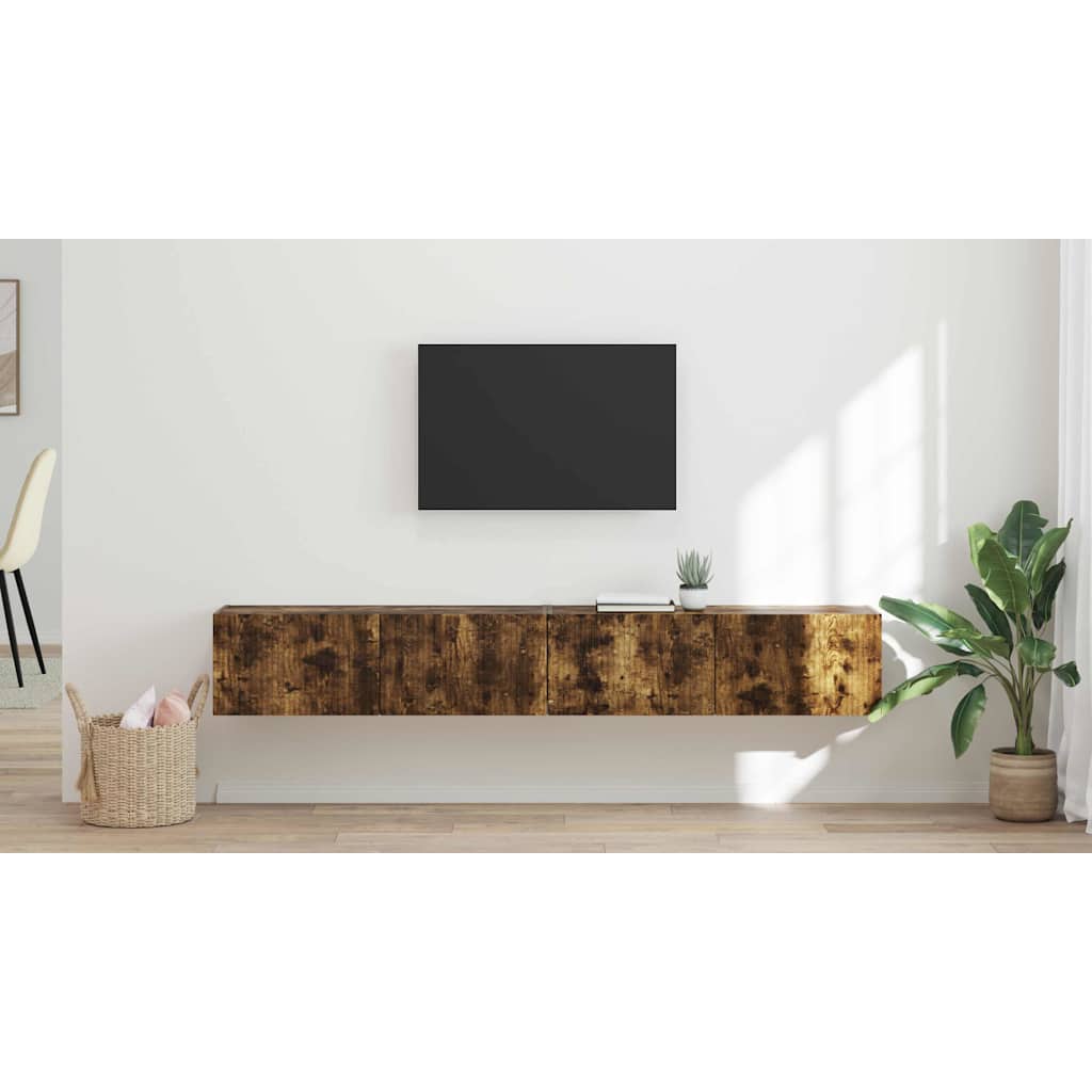 TV sieninė spintelė 2 pcs Rūkyta ąžuolas 98 x 31 x 29,5 cm