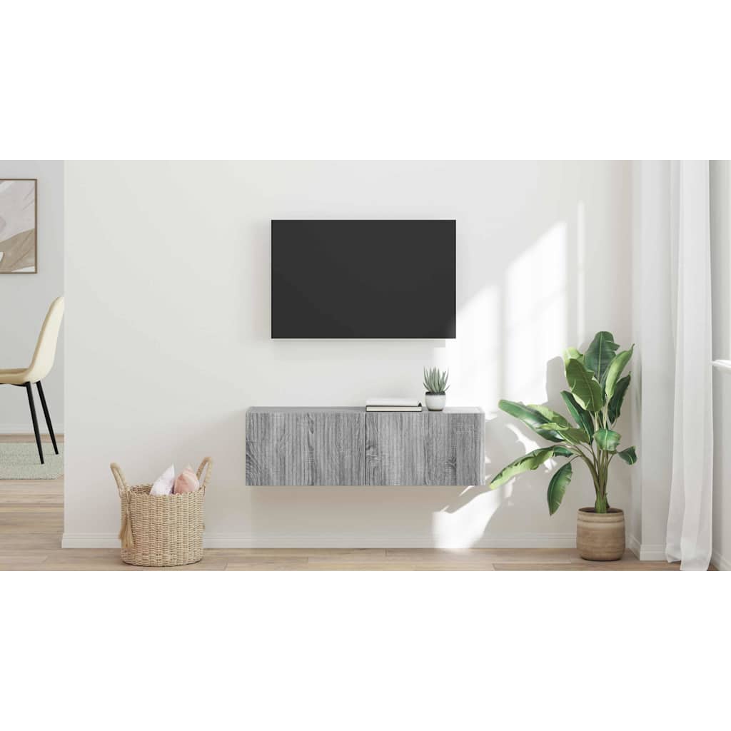 TV sieninė spintelė Pilkas Sonoma 98 x 31 x 29,5 cm