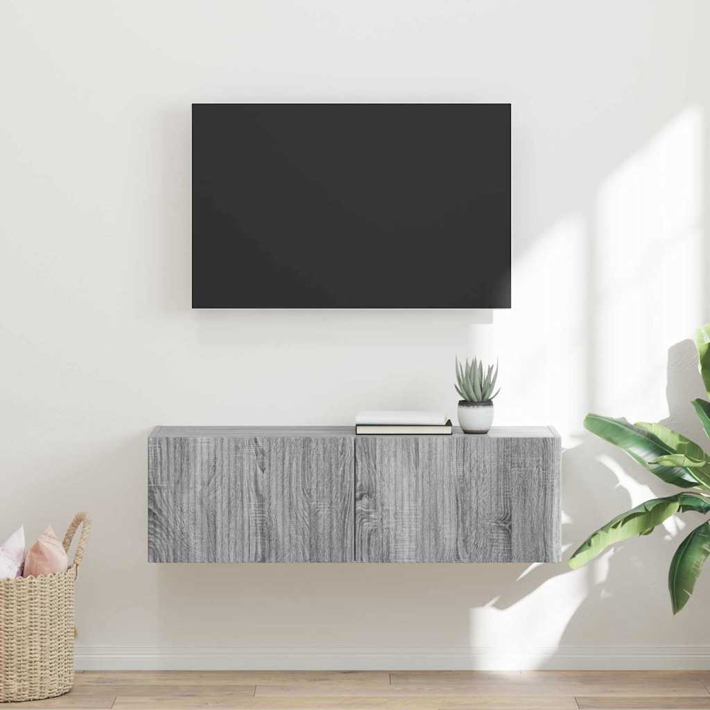 TV sieninė spintelė Pilkas Sonoma 98 x 31 x 29,5 cm