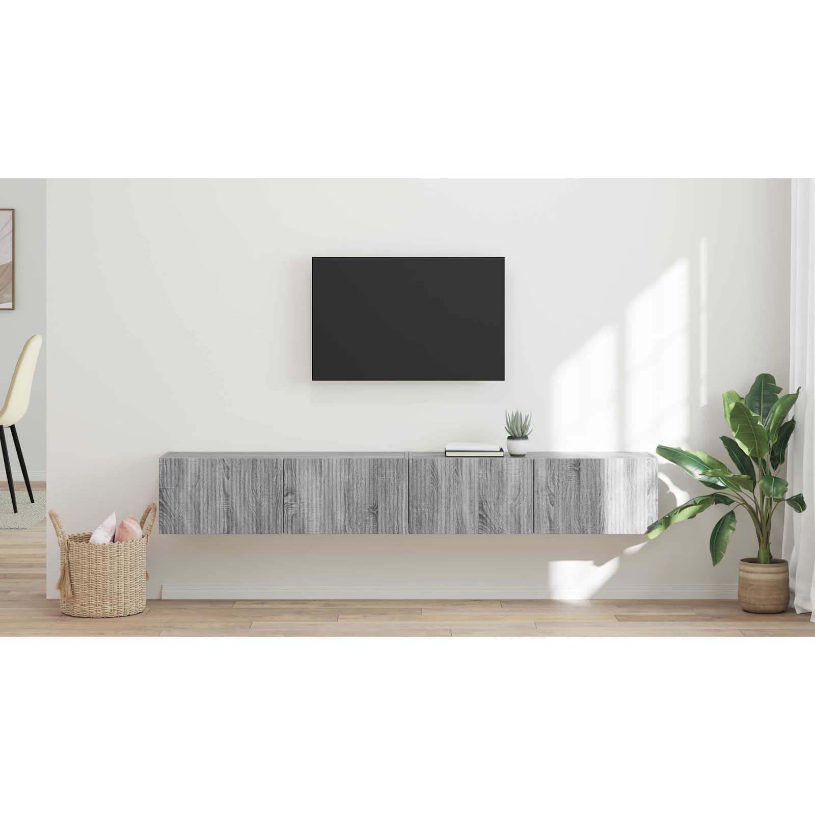 TV sieninė spintelė 2 pcs Pilkas Sonoma 98 x 31 x 29,5 cm