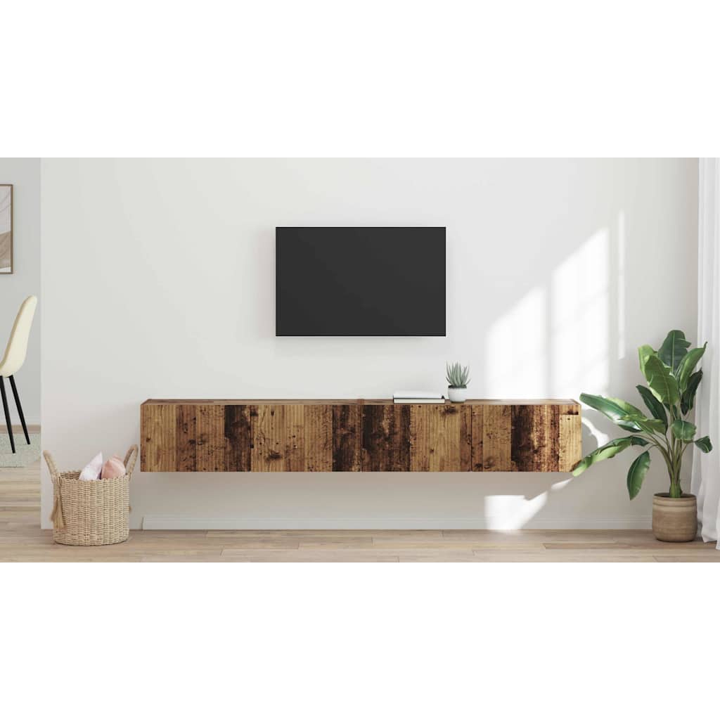 TV sieninė spintelė 2 pcs Senovinis medis 98 x 31 x 29,5 cm
