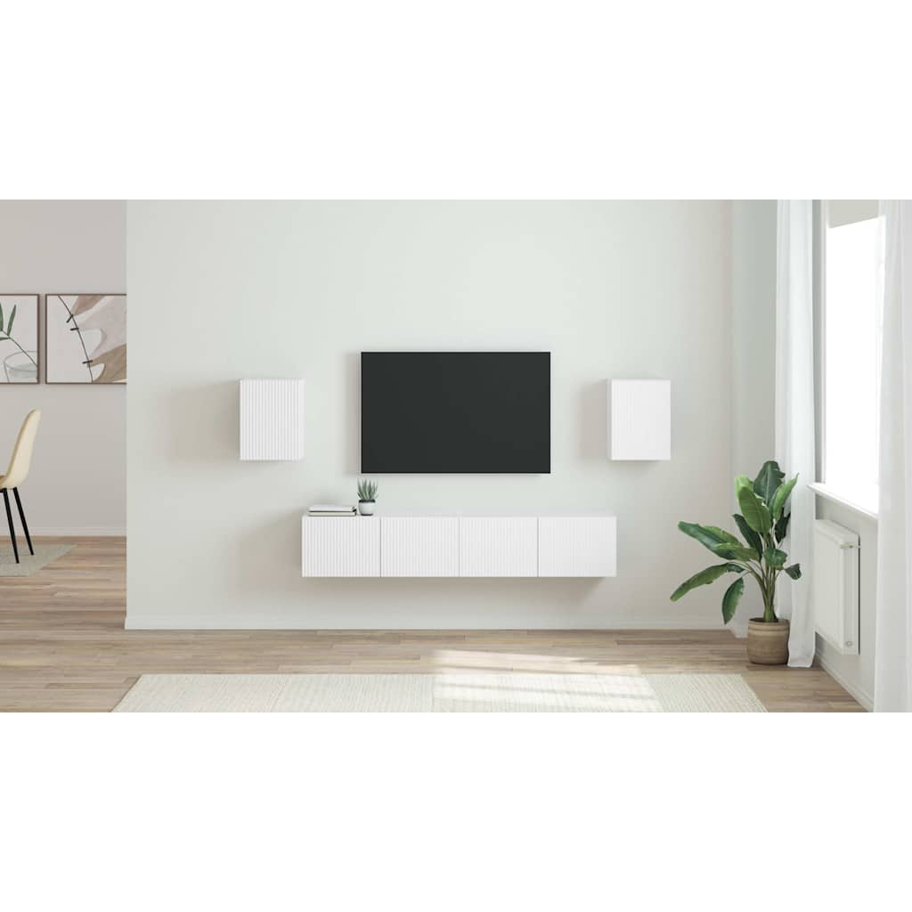 TV sienas skapītis 2 gab. Balts 30 x 31 x 40 cm
