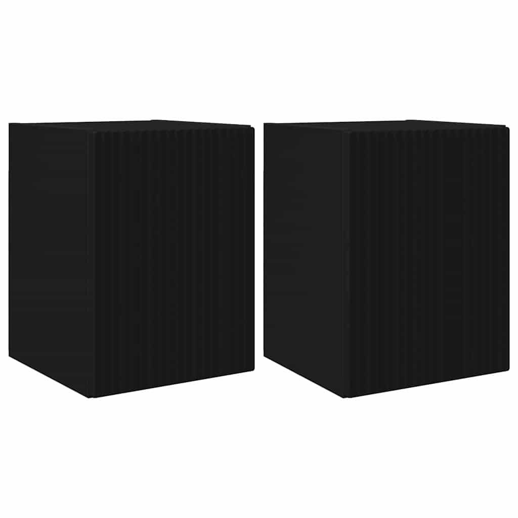 TV sieninė spintelė 2 pcs Juoda 30 x 31 x 40 cm