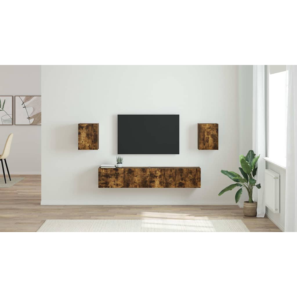 TV sieninė spintelė 2 pcs Rūkyta ąžuolas 30 x 31 x 40 cm