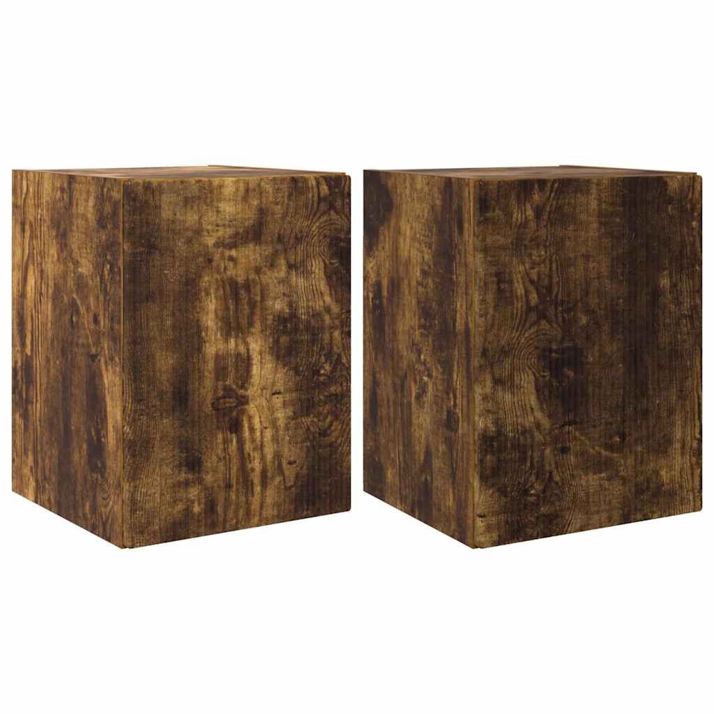 TV sieninė spintelė 2 pcs Rūkyta ąžuolas 30 x 31 x 40 cm