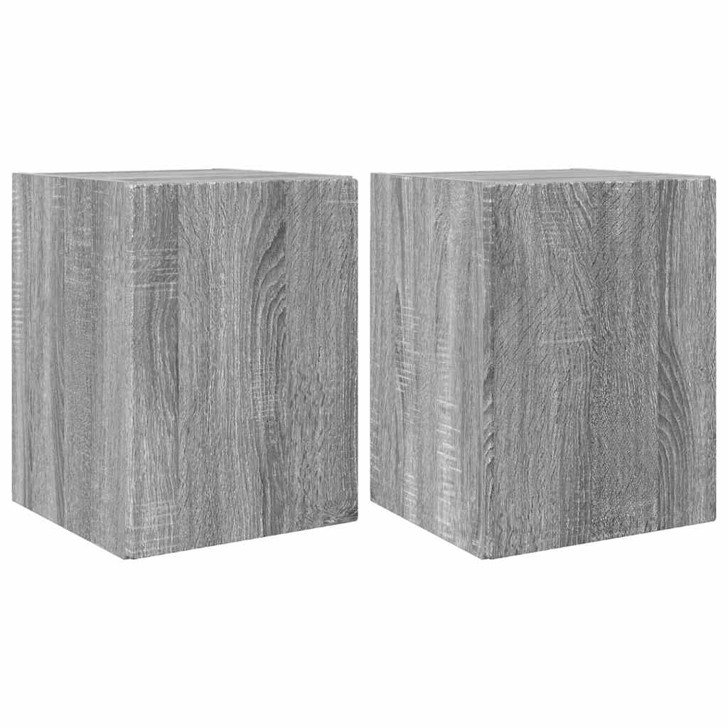 TV sieninė spintelė 2 pcs Pilkas Sonoma 30 x 31 x 40 cm