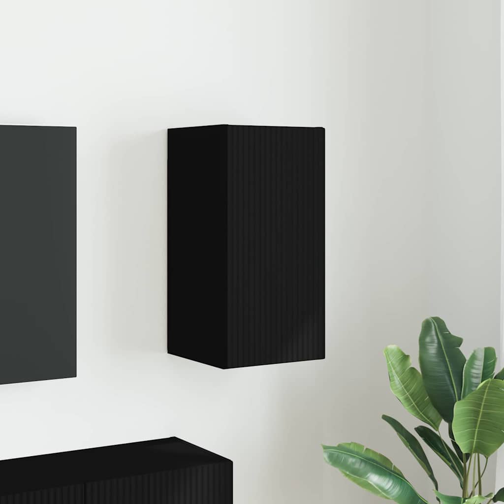 TV Wall Cabinet Black 30 x 31 x 60 cm Engineered Wood