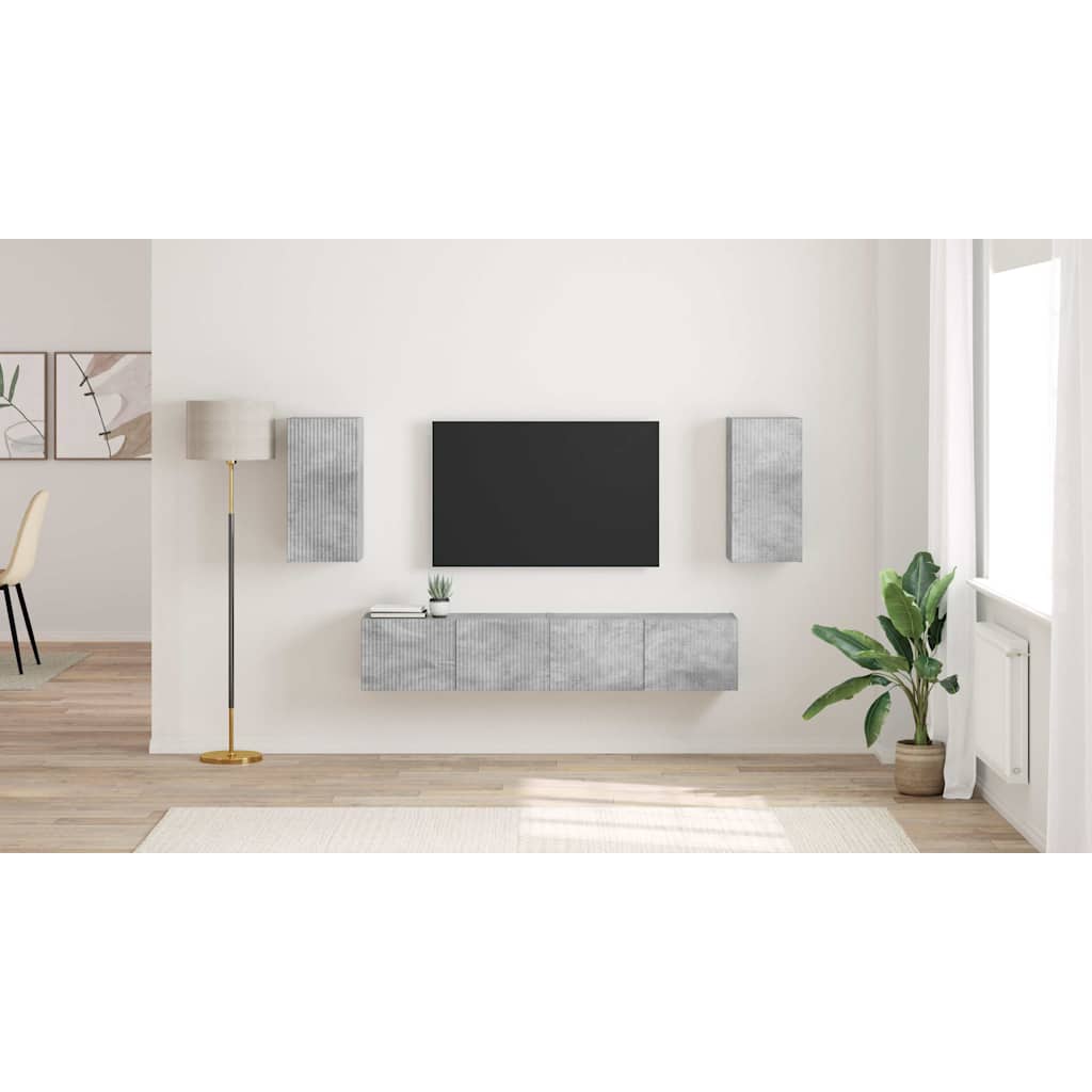 TV sieninė spintelė 2 pcs Betoninė 30 x 31 x 60 cm