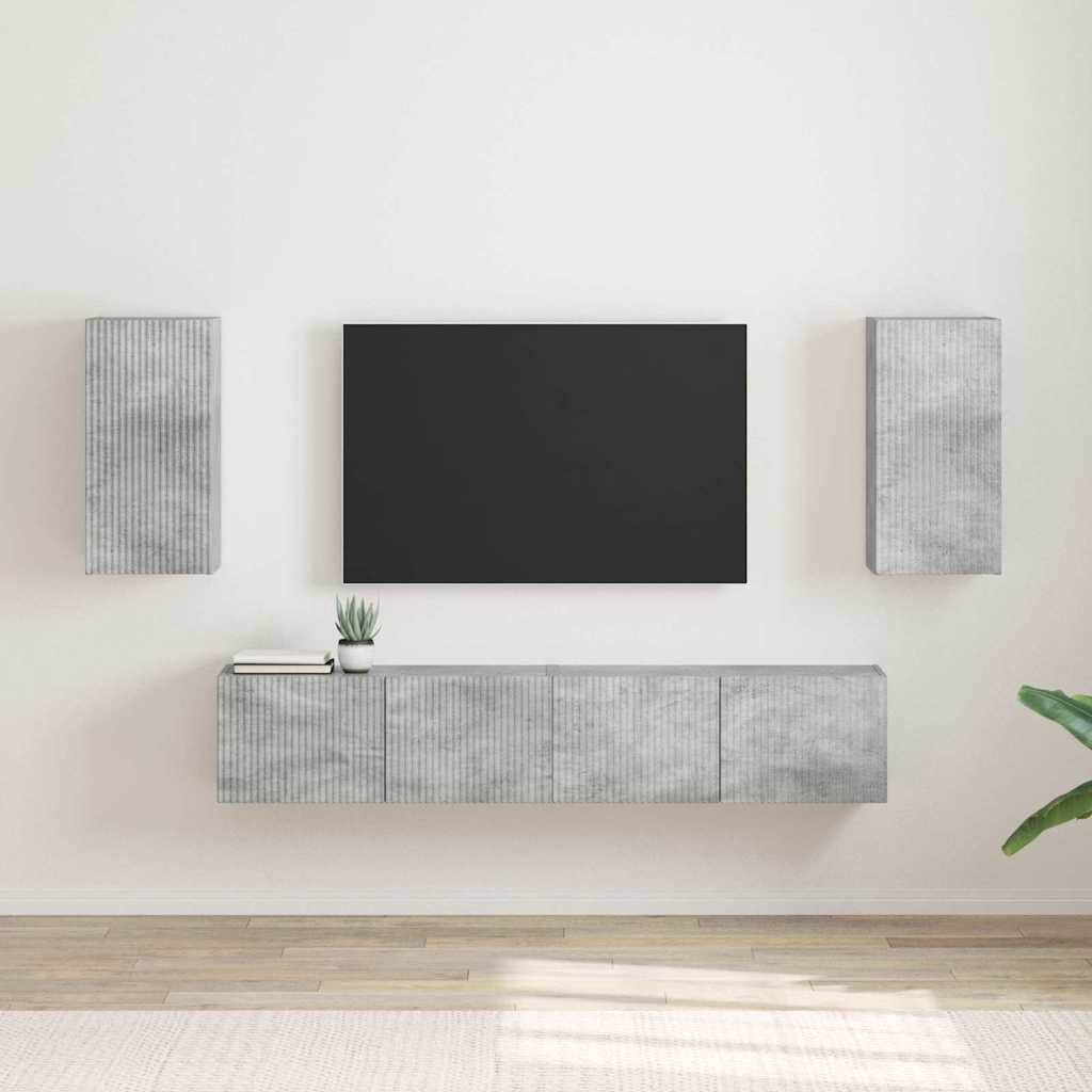 TV sieninė spintelė 2 pcs Betoninė 30 x 31 x 60 cm