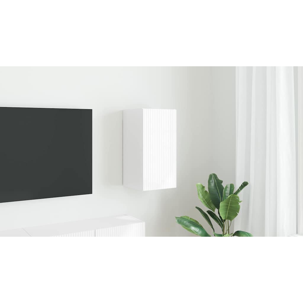 TV sieninė spintelė Blizgus baltas 30 x 31 x 60 cm